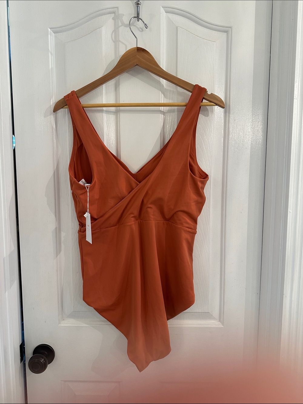 Andie V-Neck One-Piece Swimsuit in Rust - Picture 2 of 6